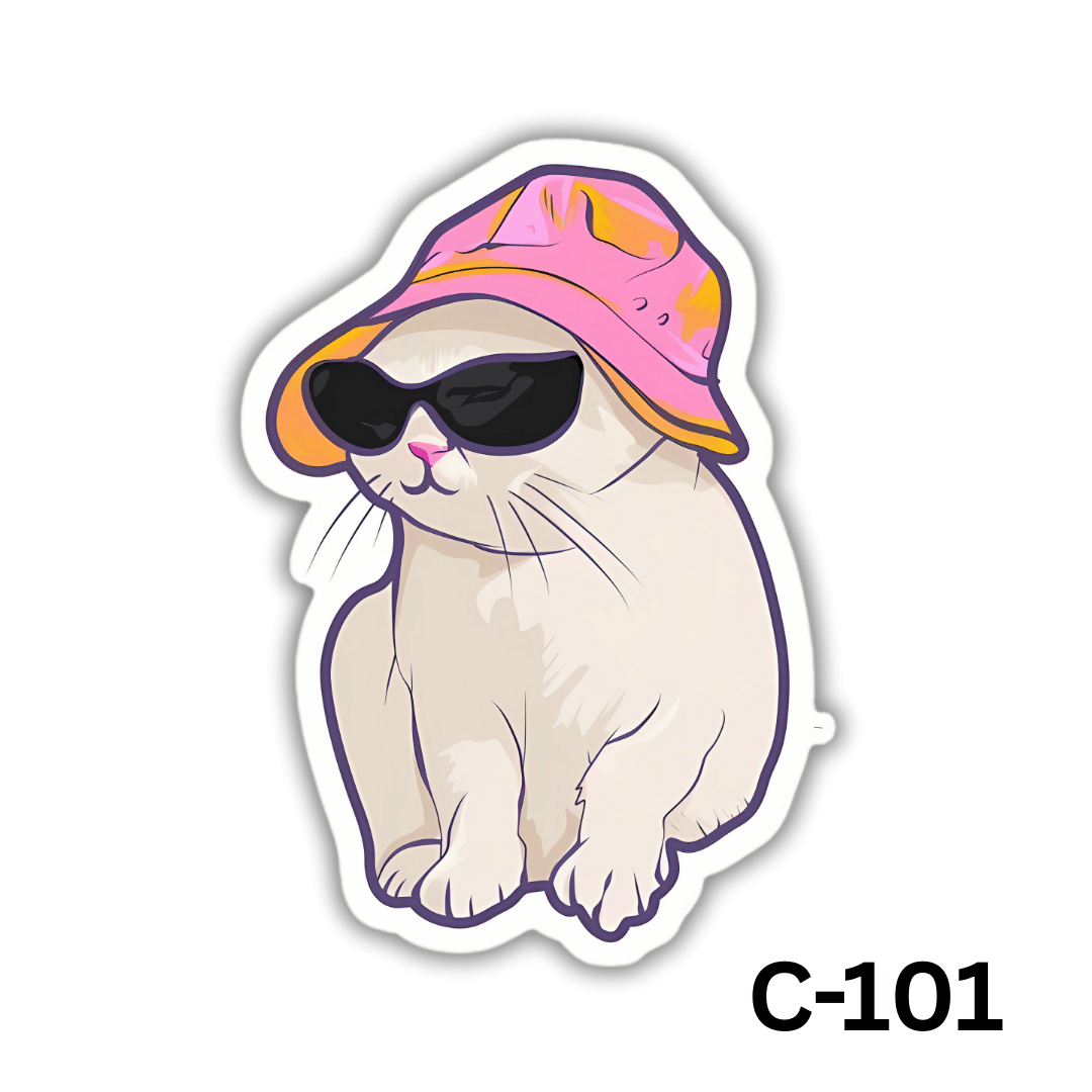 Cat wearing a bucket hat(C-101)
