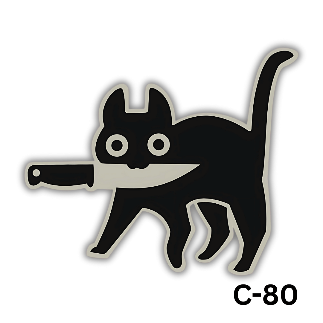 Black cat with knife(C-80)