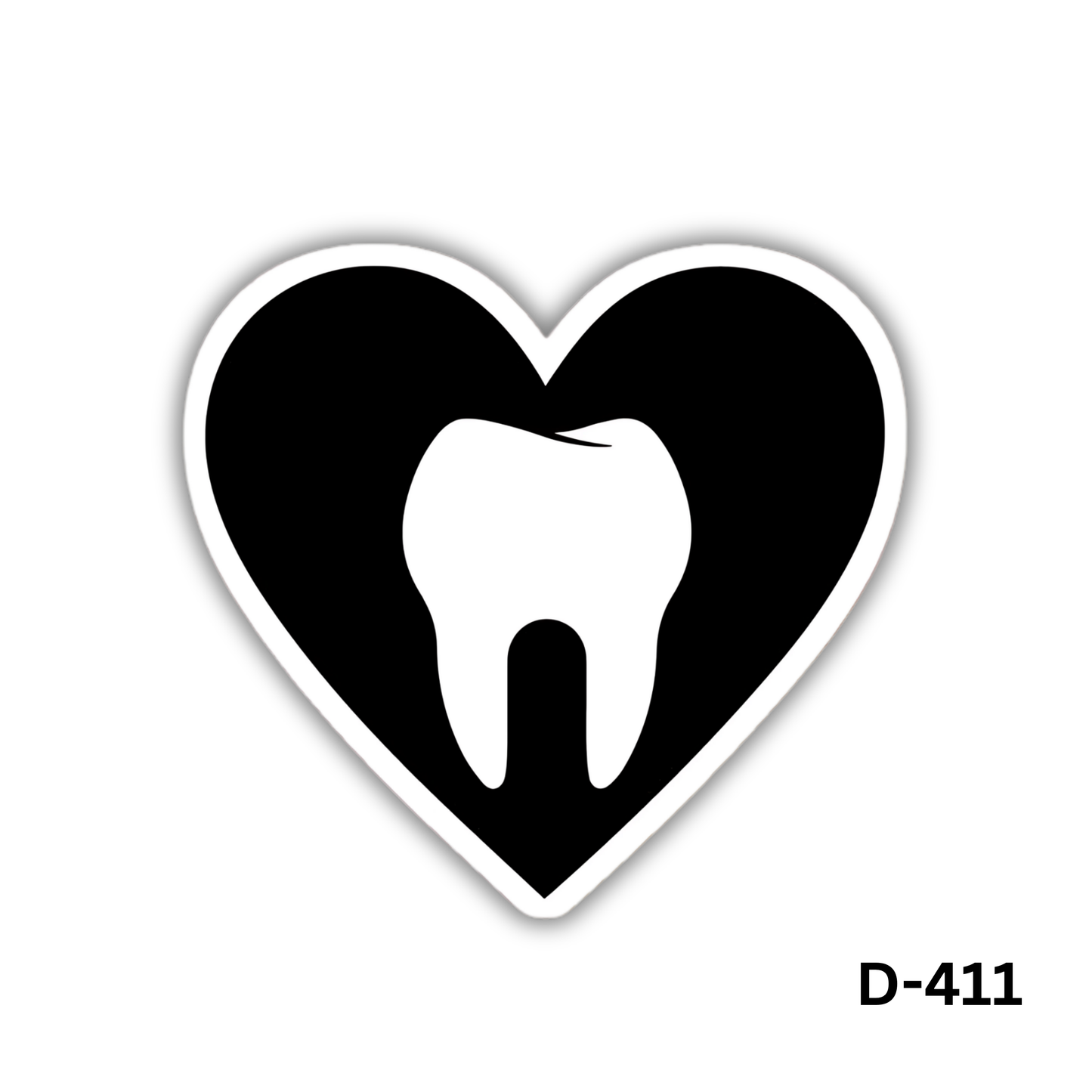 Black Heart Tooth sticker(D-411)