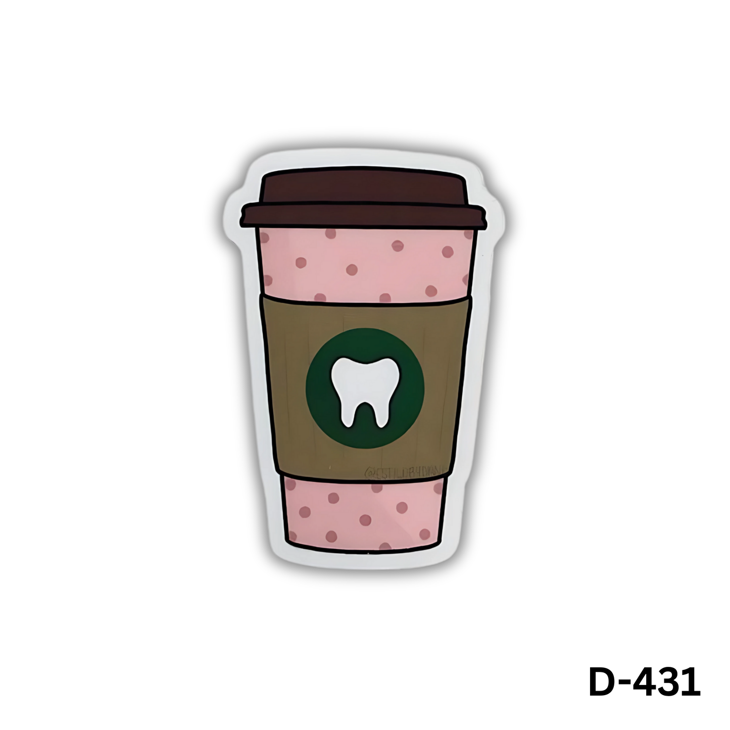 Coffee Cup with a Tooth sticker(D-431)