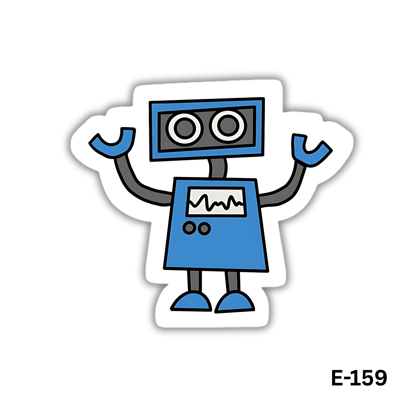 Blue Mechanics Robot Sticker (E-159)