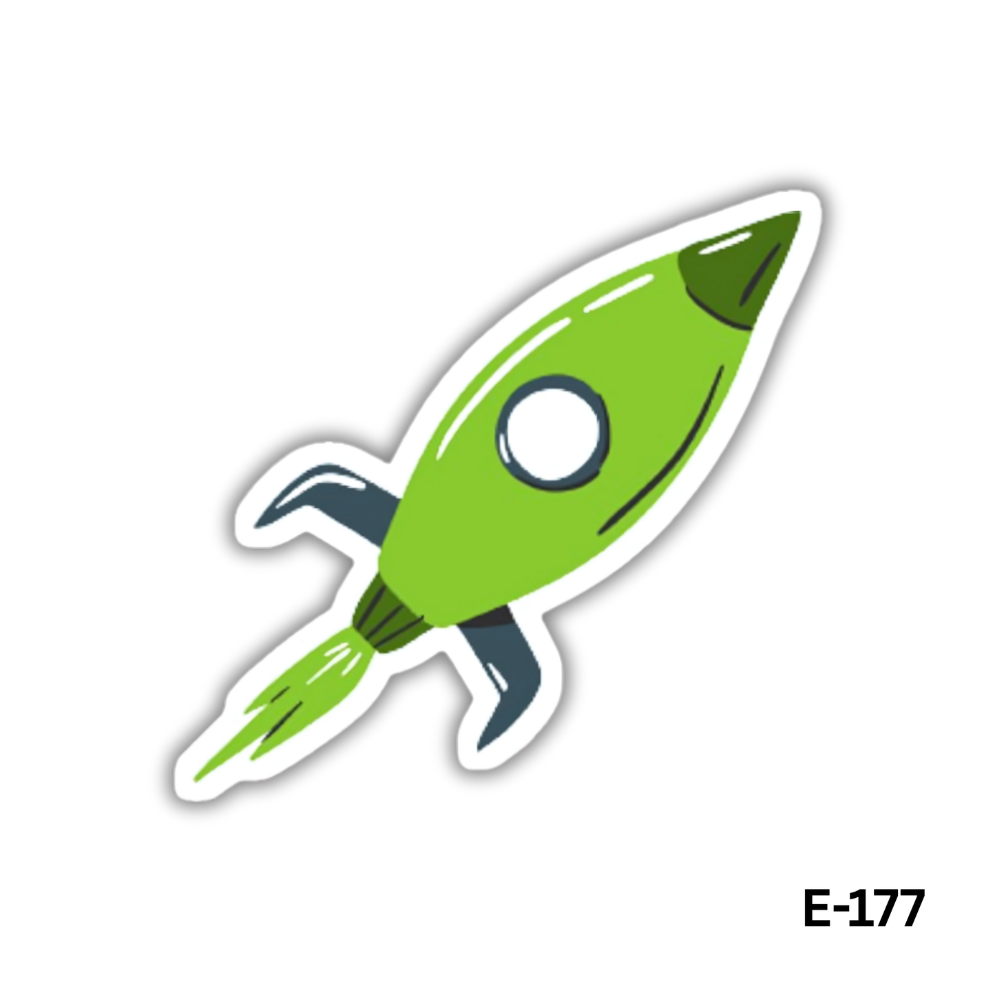 Green Rocket Sticker (E-177)