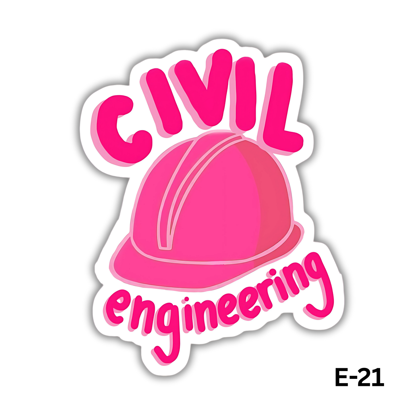Pink Civil Engineering Sticker (E-21)