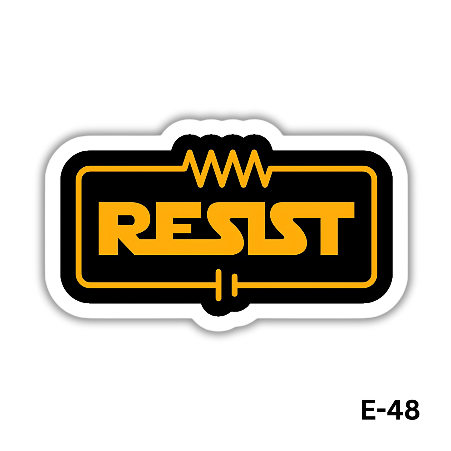 Black and Yellow Resist sticker(E-48)