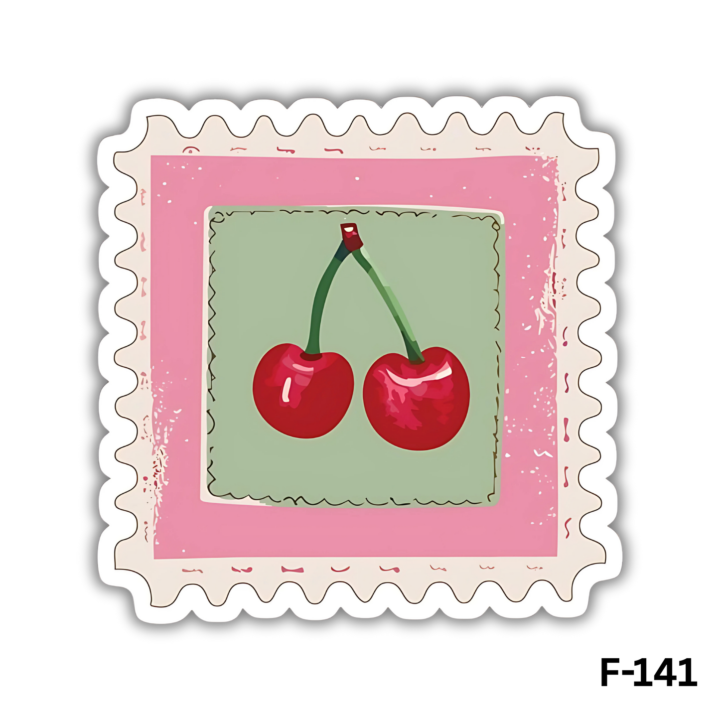 Cherry stamp sticker(F-141)