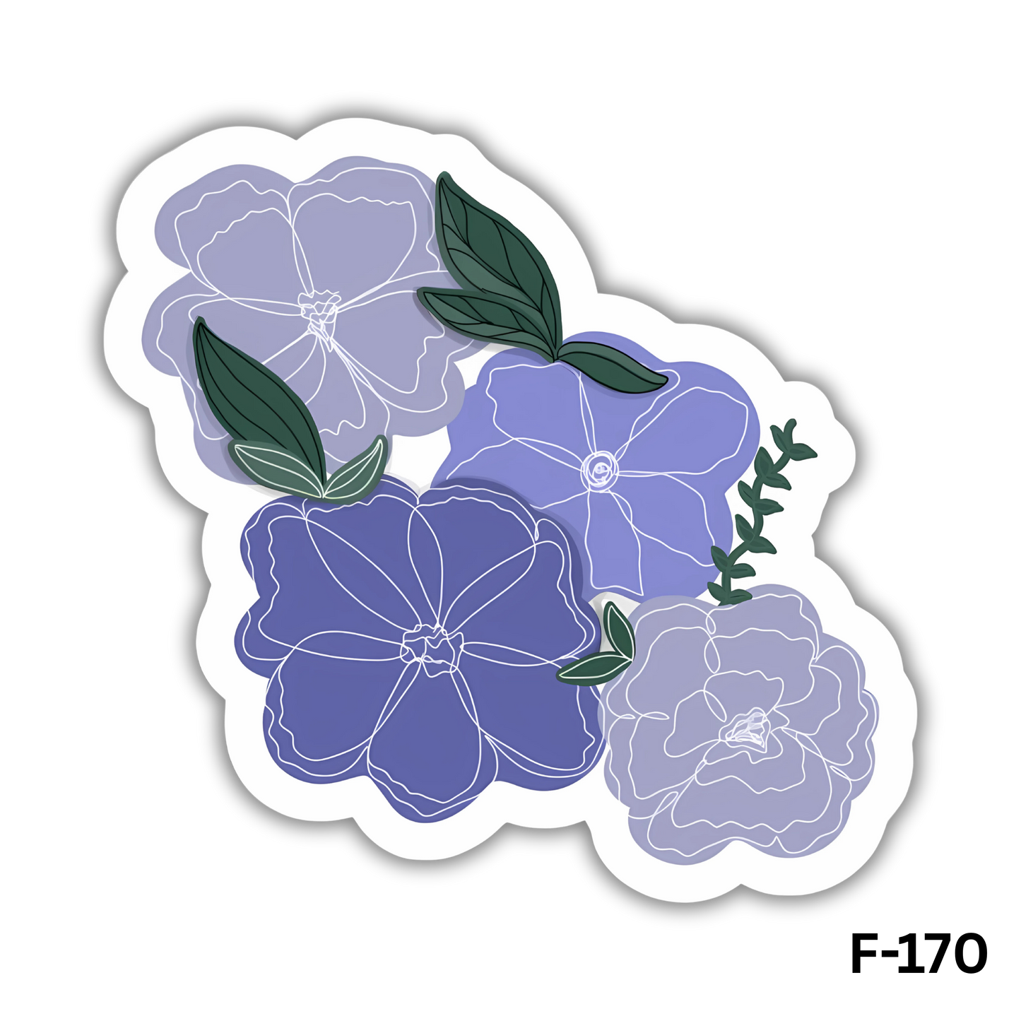 Purple Wildflowers with leaves (F-170)