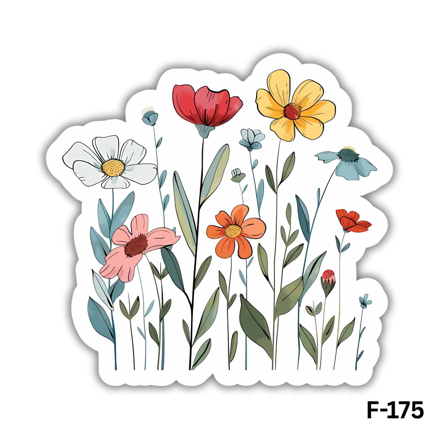 Colorful Wildflowers sticker(F-175)