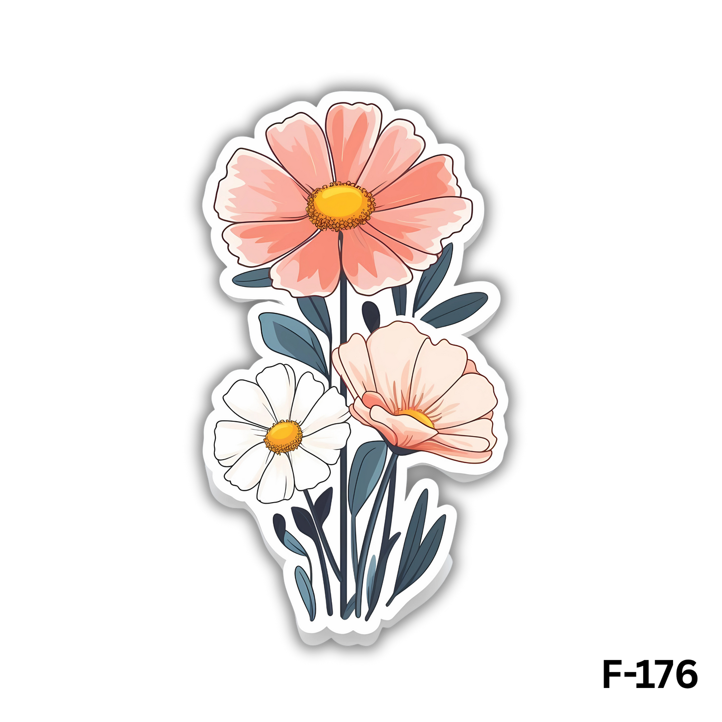 Pastel Flowers sticker(F-176)