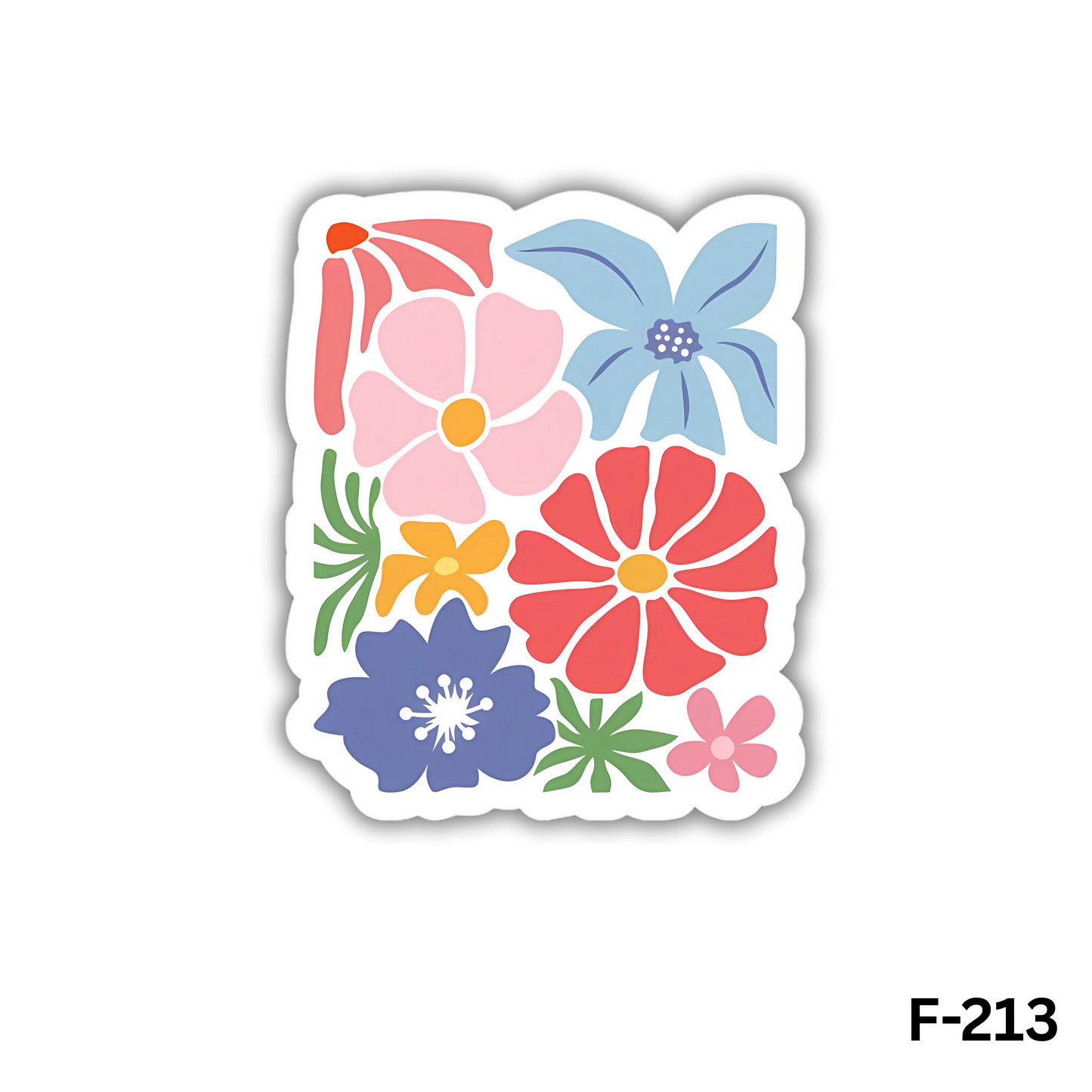 Colorful Flowers sticker(F-213)