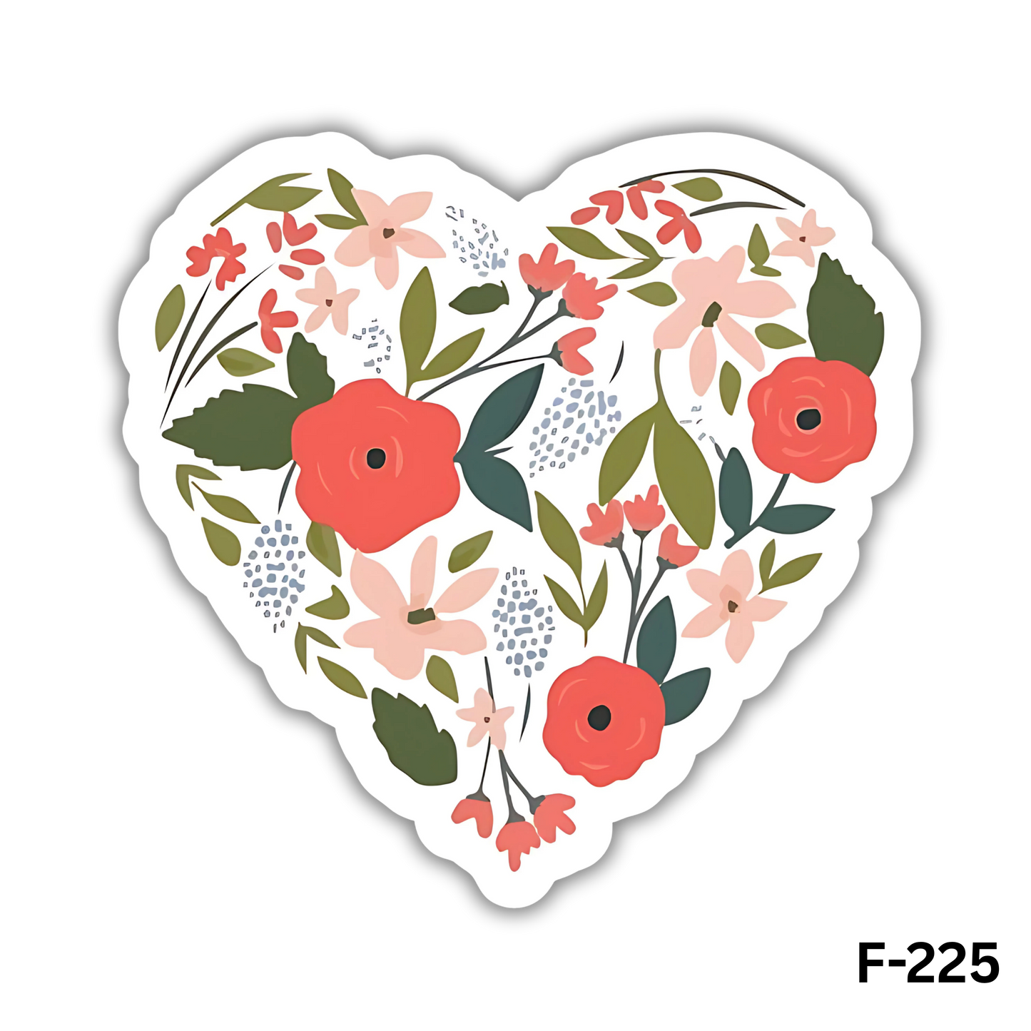 Floral Heart sticker(F-225)