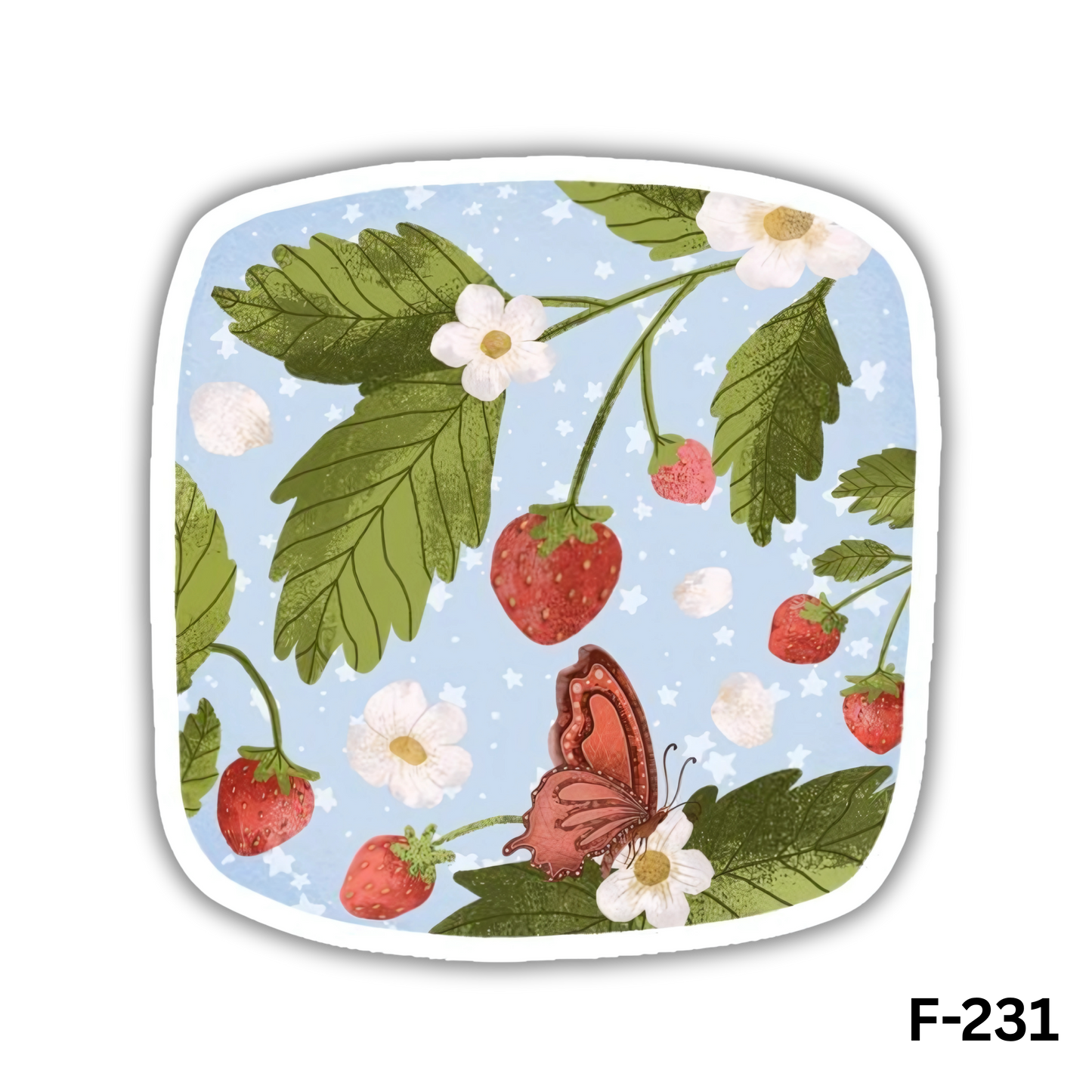 Strawberries and White Flowers(F-231)