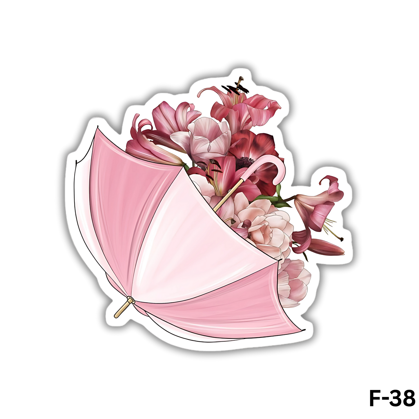 Pink Umbrella filled with Pink Flowers(F-38)