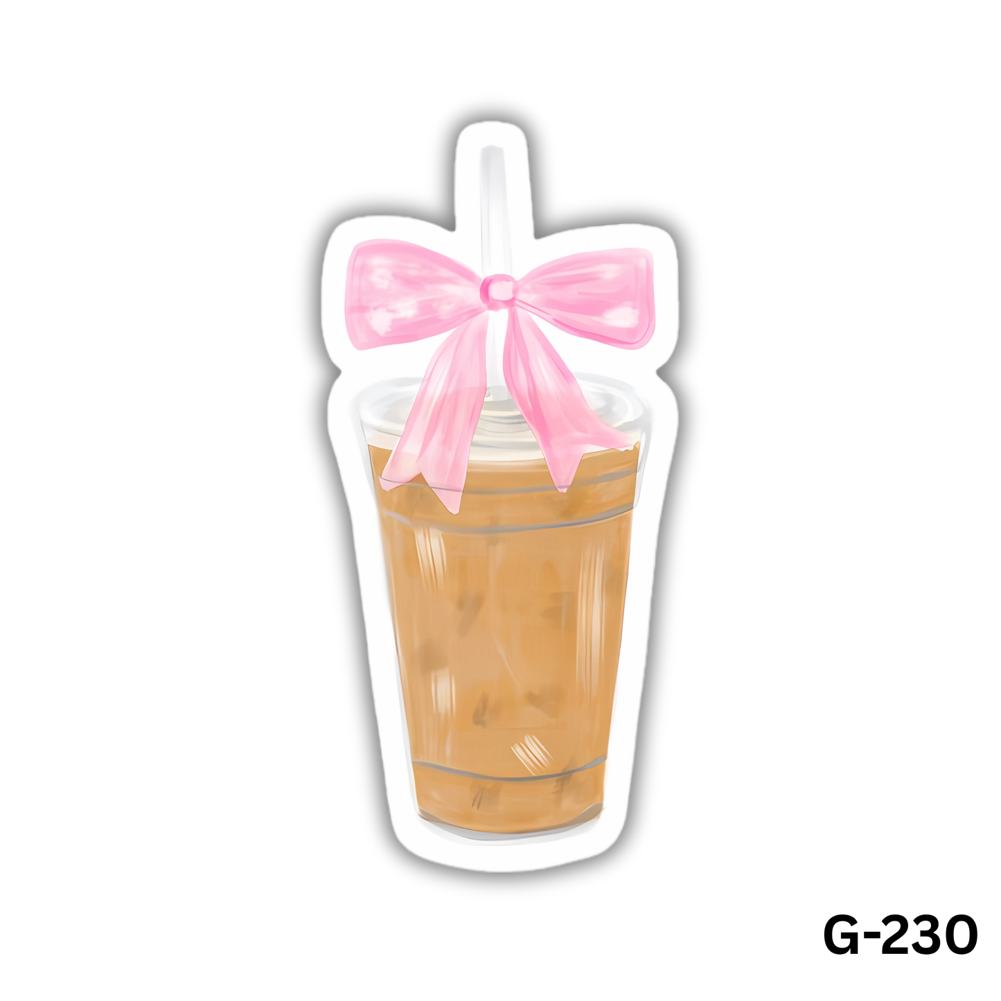 Bow on Iced Coffee Sticker (G-230)