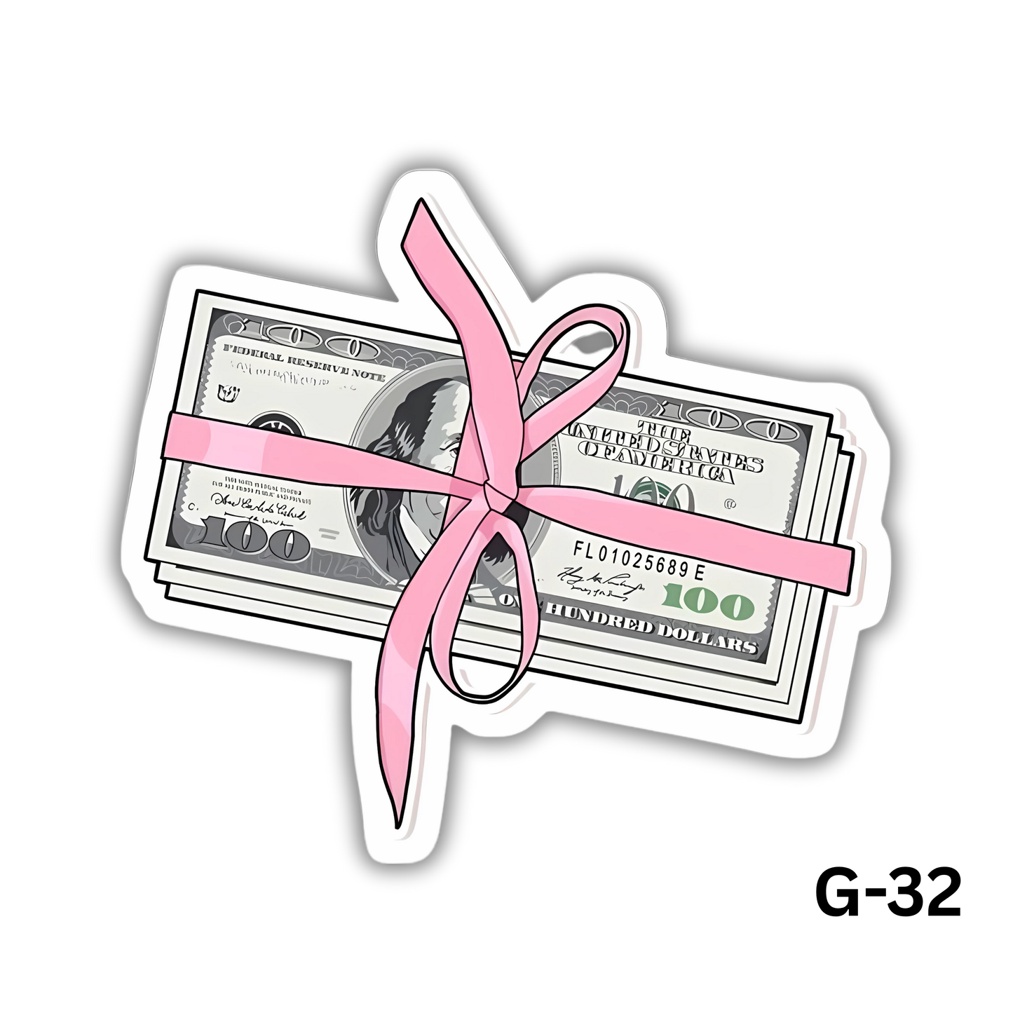 Pink Money Stack Sticker(G-32)
