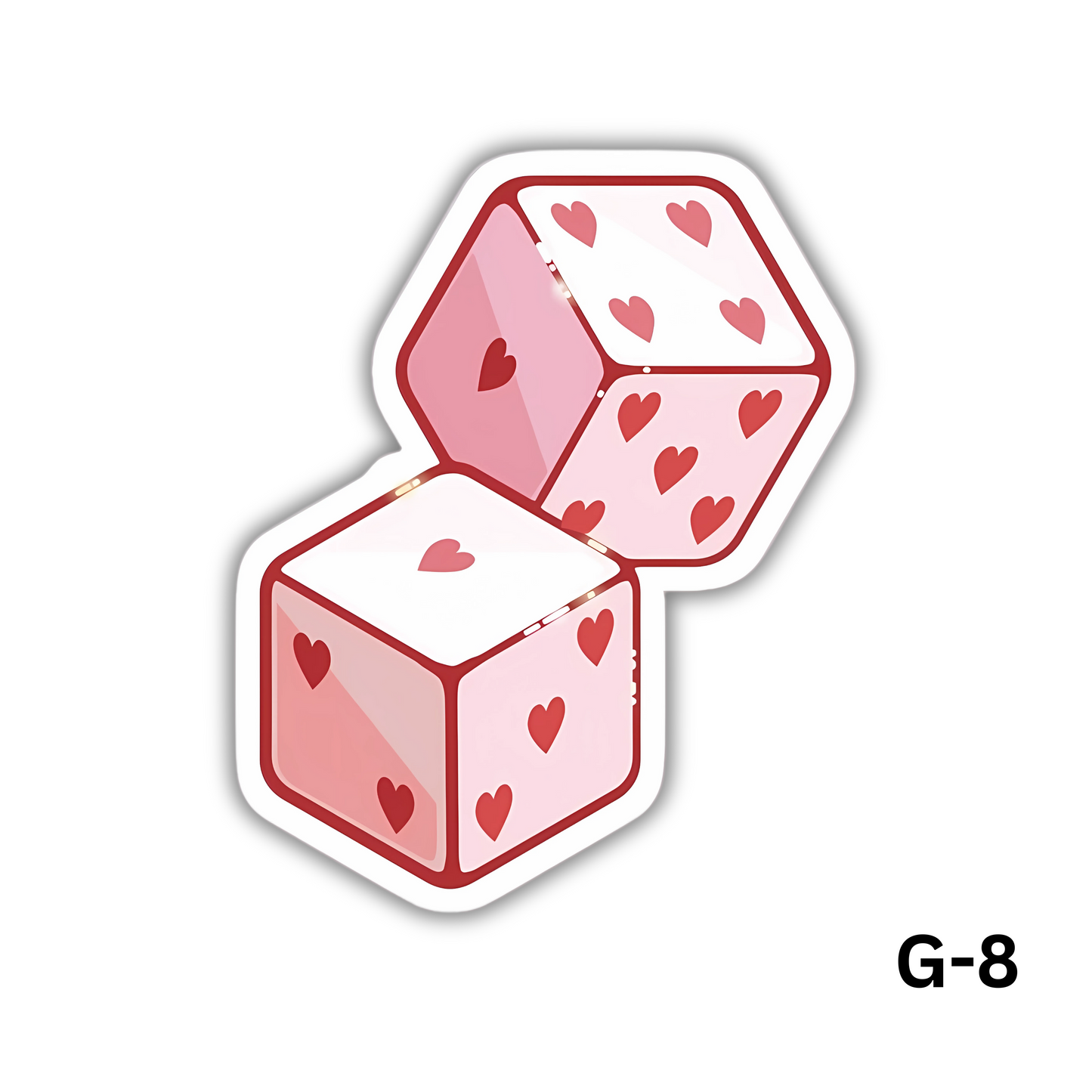 Lucky Dice Pink Sticker(G-8)