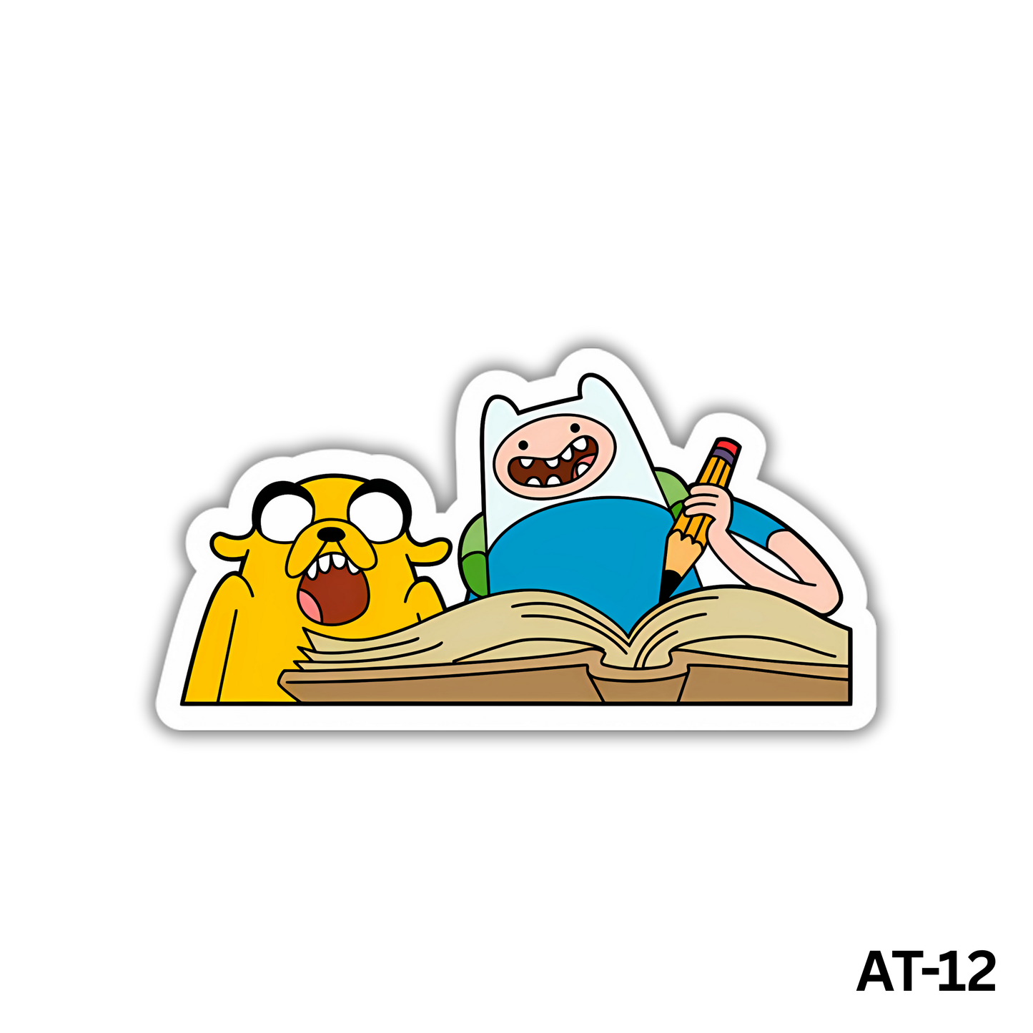 Finn and Jake Writing a Book Sticker (AT-12)