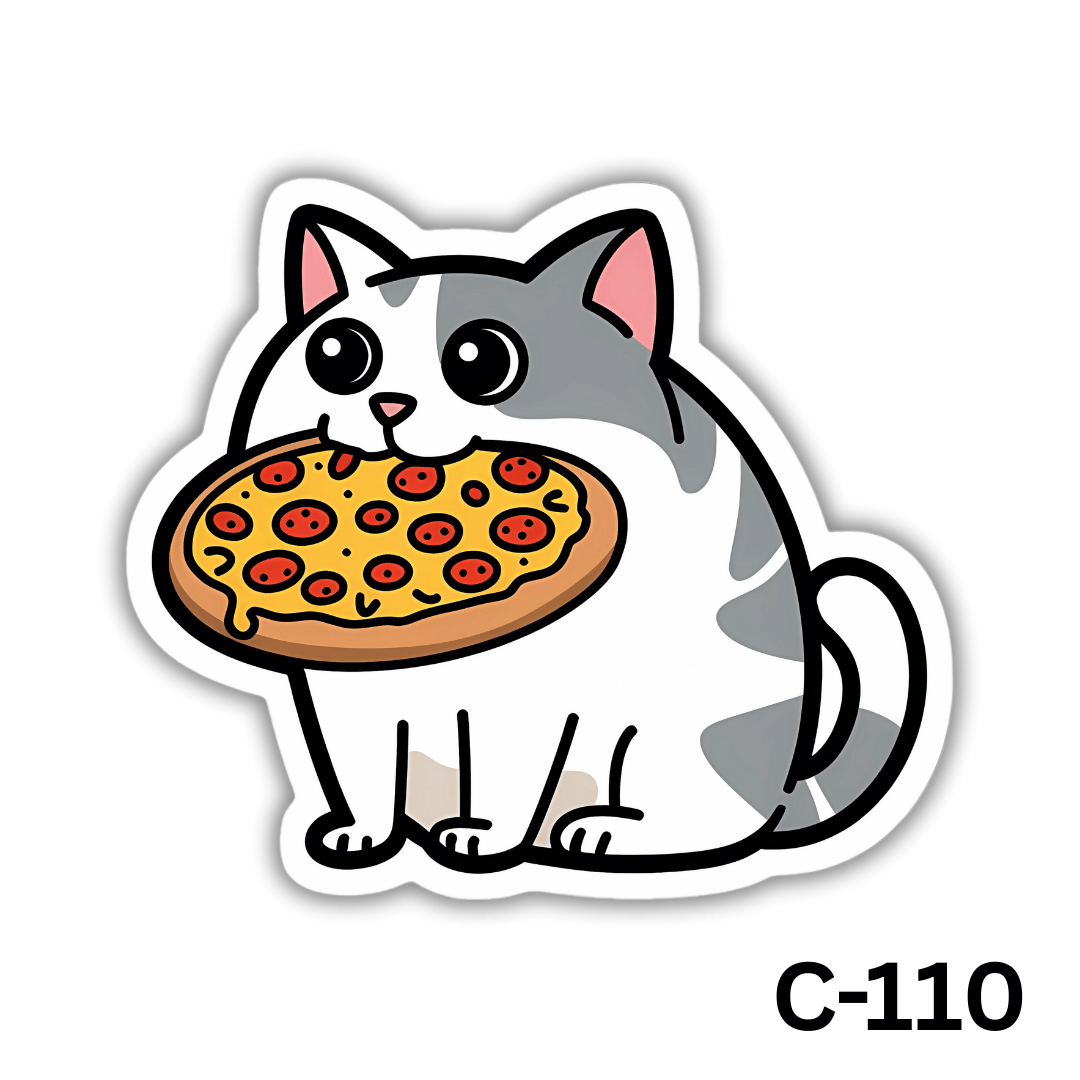 Cat holding a Pizza(C-110)