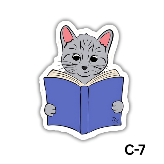 Cat reading a book(C-7)