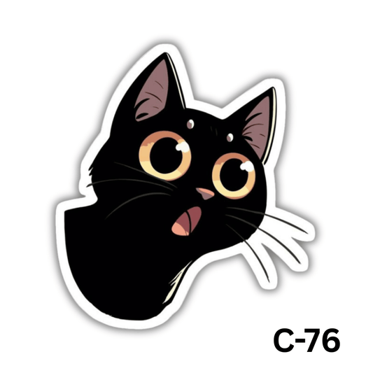 Surprised black cat(C-76)