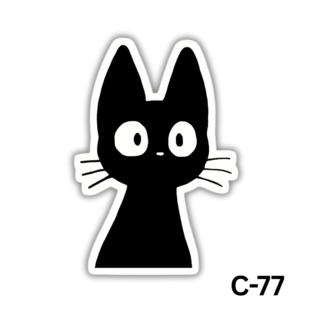 Black cat sticker(C-77)