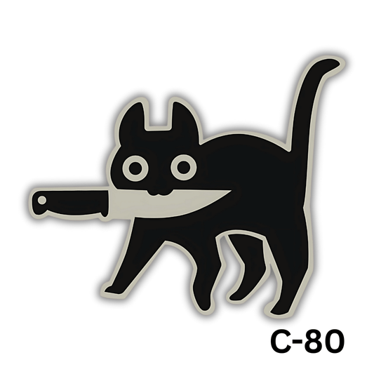 Black cat with knife(C-80)