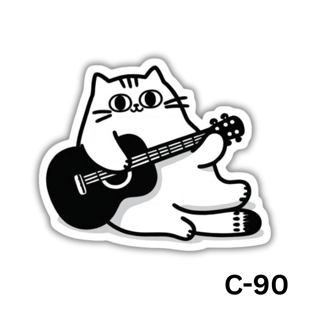 Cat playing guitar(C-90)