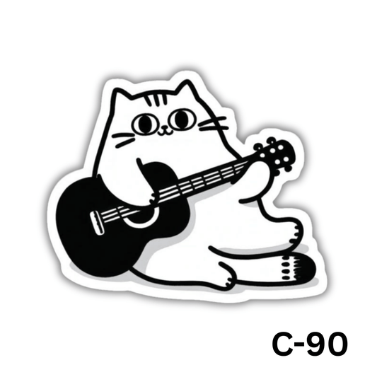 Cat playing guitar(C-90)