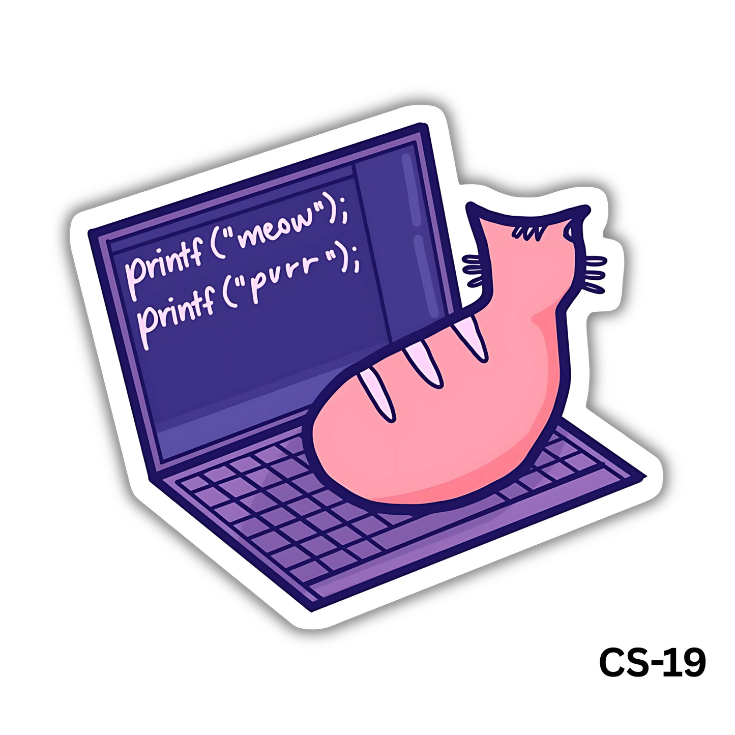 programmer Cat Sticker (CS-19)