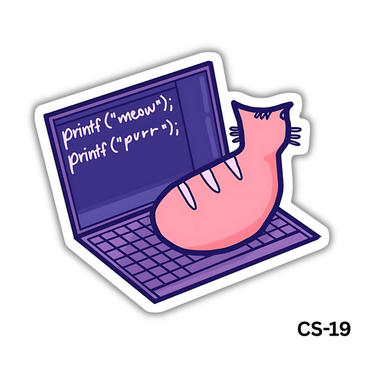 programmer Cat Sticker (CS-19)