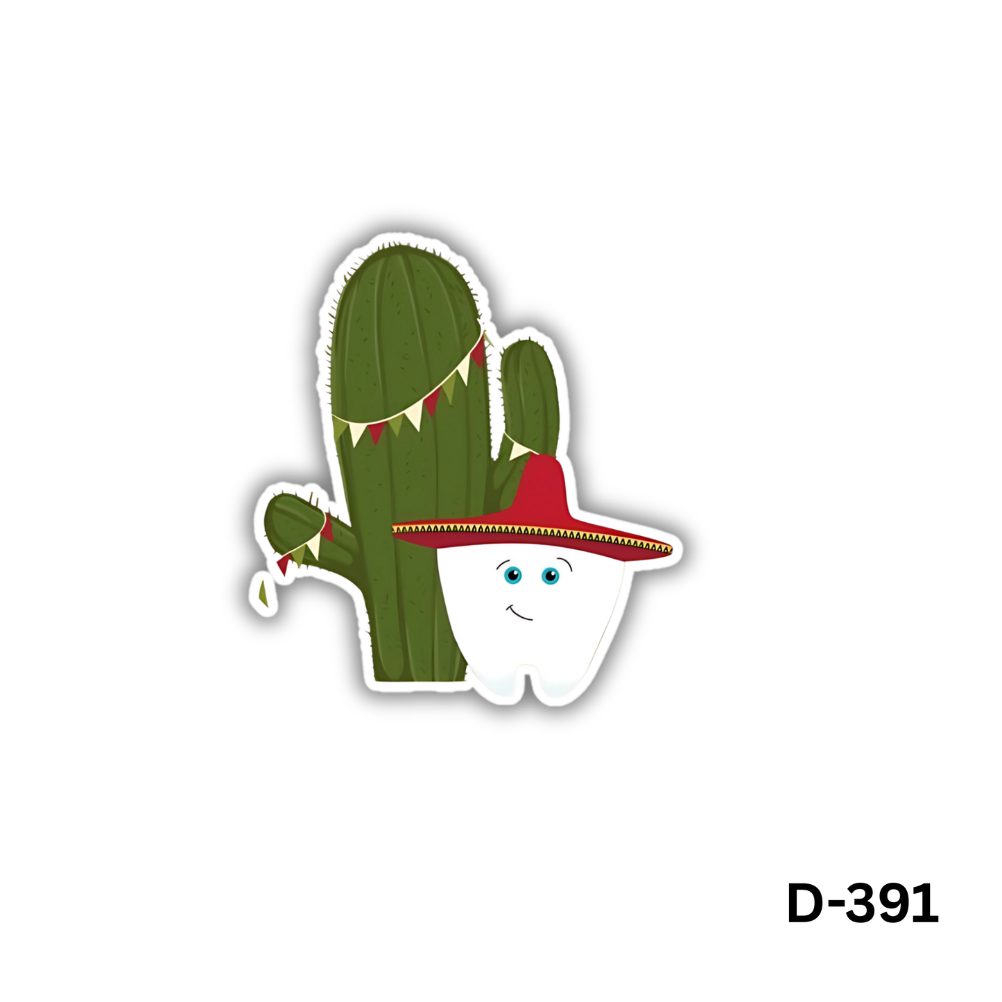 Tooth with cactus sticker(D-391)