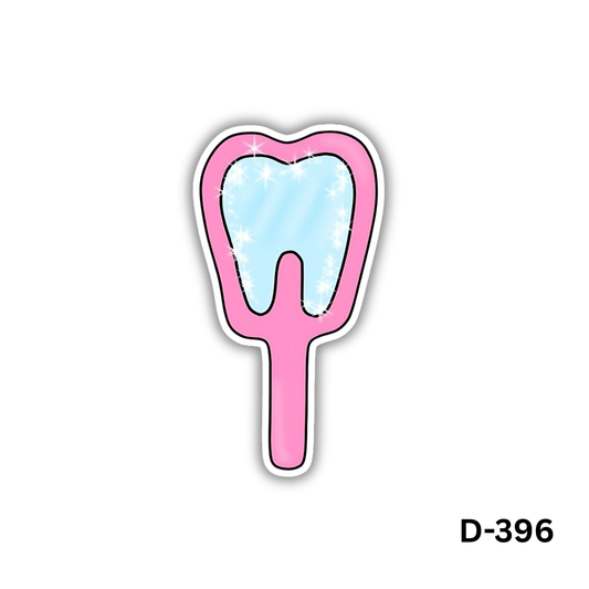 Pink tooth mirror sticker(D-396)