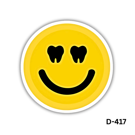 Tooth Eyed Yellow Happy Face sticker(D-417)