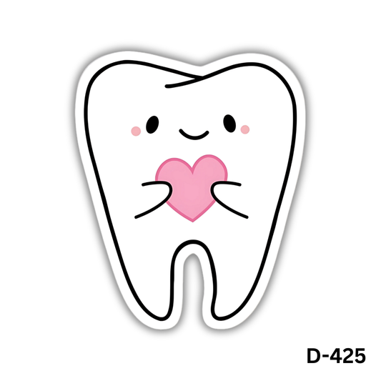 Tooth with Pink Heart(D-425)