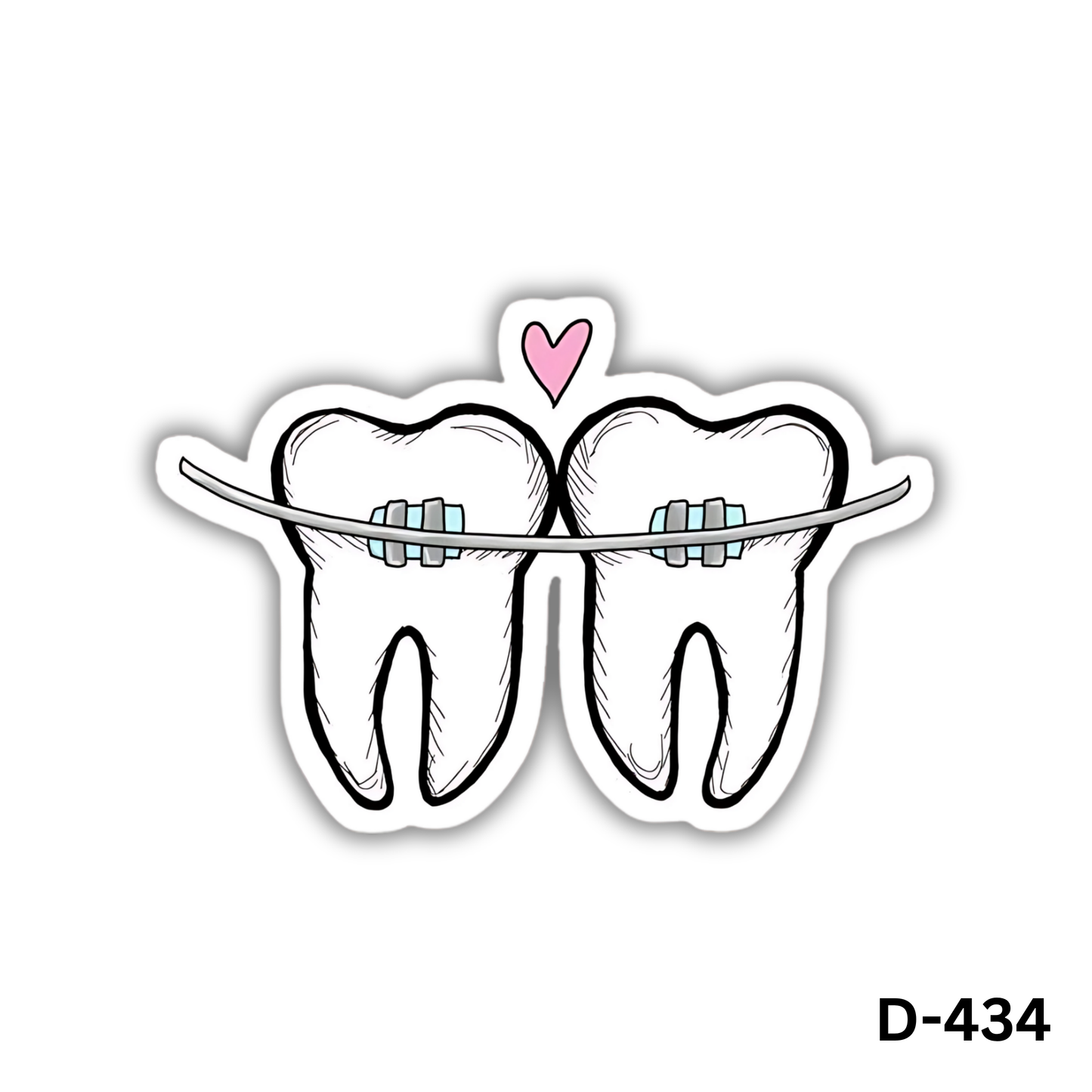 Braces with Pink Heart sticker(D-434)