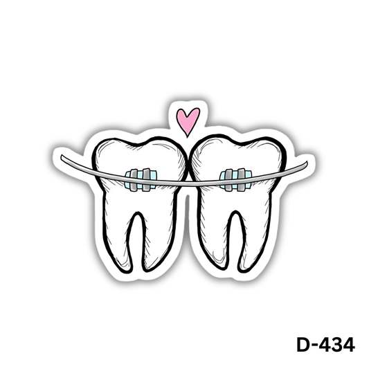 Braces with Pink Heart sticker(D-434)
