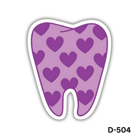 Purple Hearts Tooth Sticker(D-504)