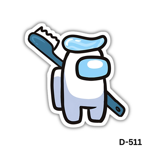 Among Us Character holding a toothbrush(D-511)