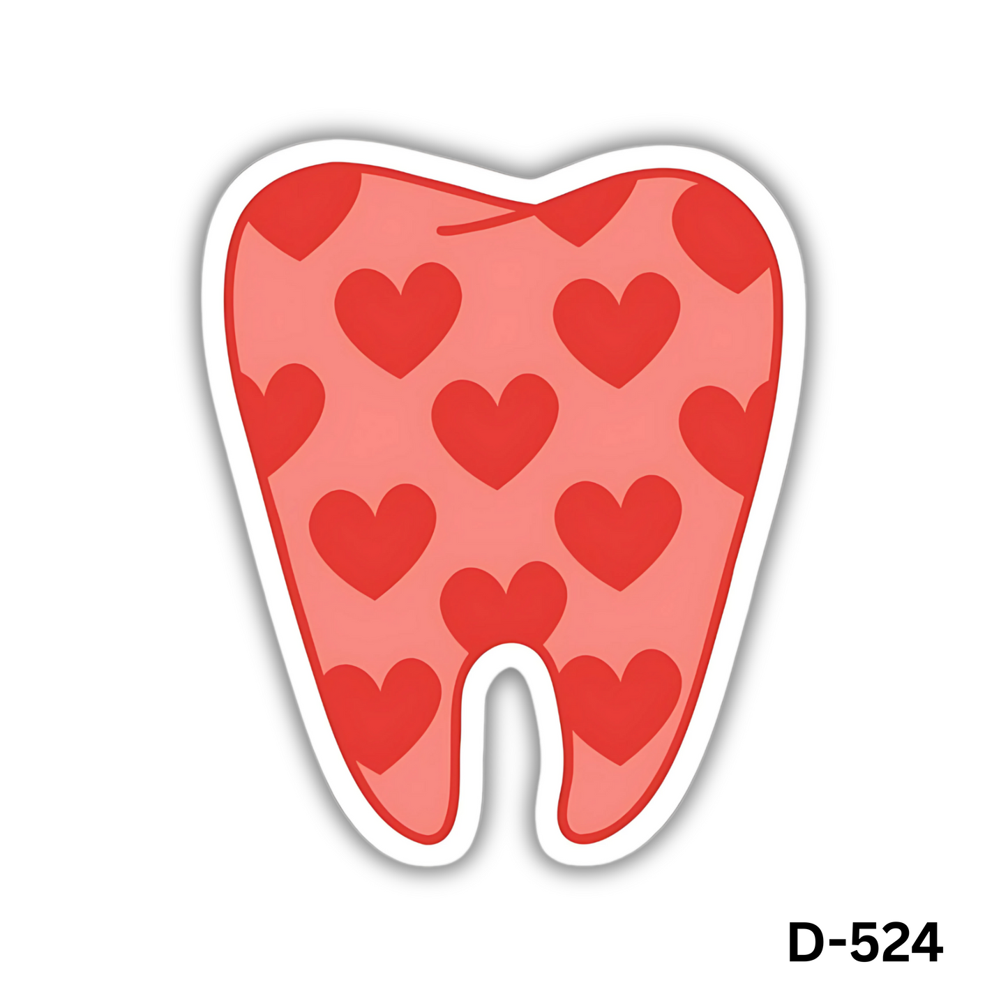 Tooth with red hearts(D-524)