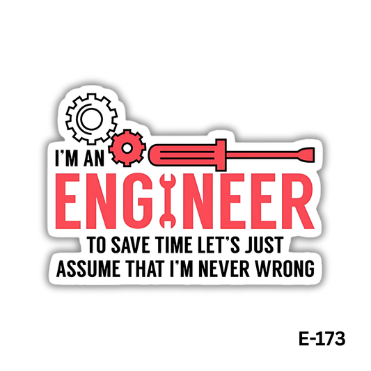 Pink Engineer Sticker (E-173)