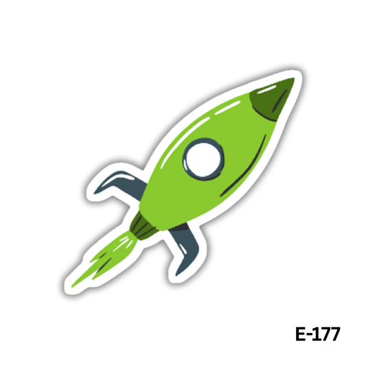 Green Rocket Sticker (E-177)