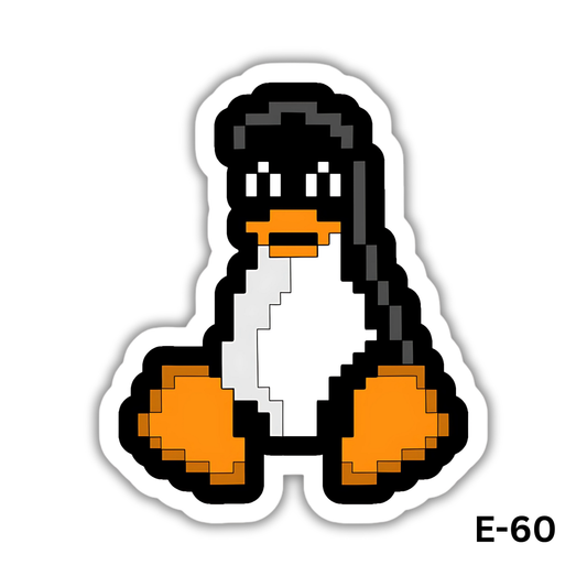 Pixelated Linux Tux sticker(E-60)