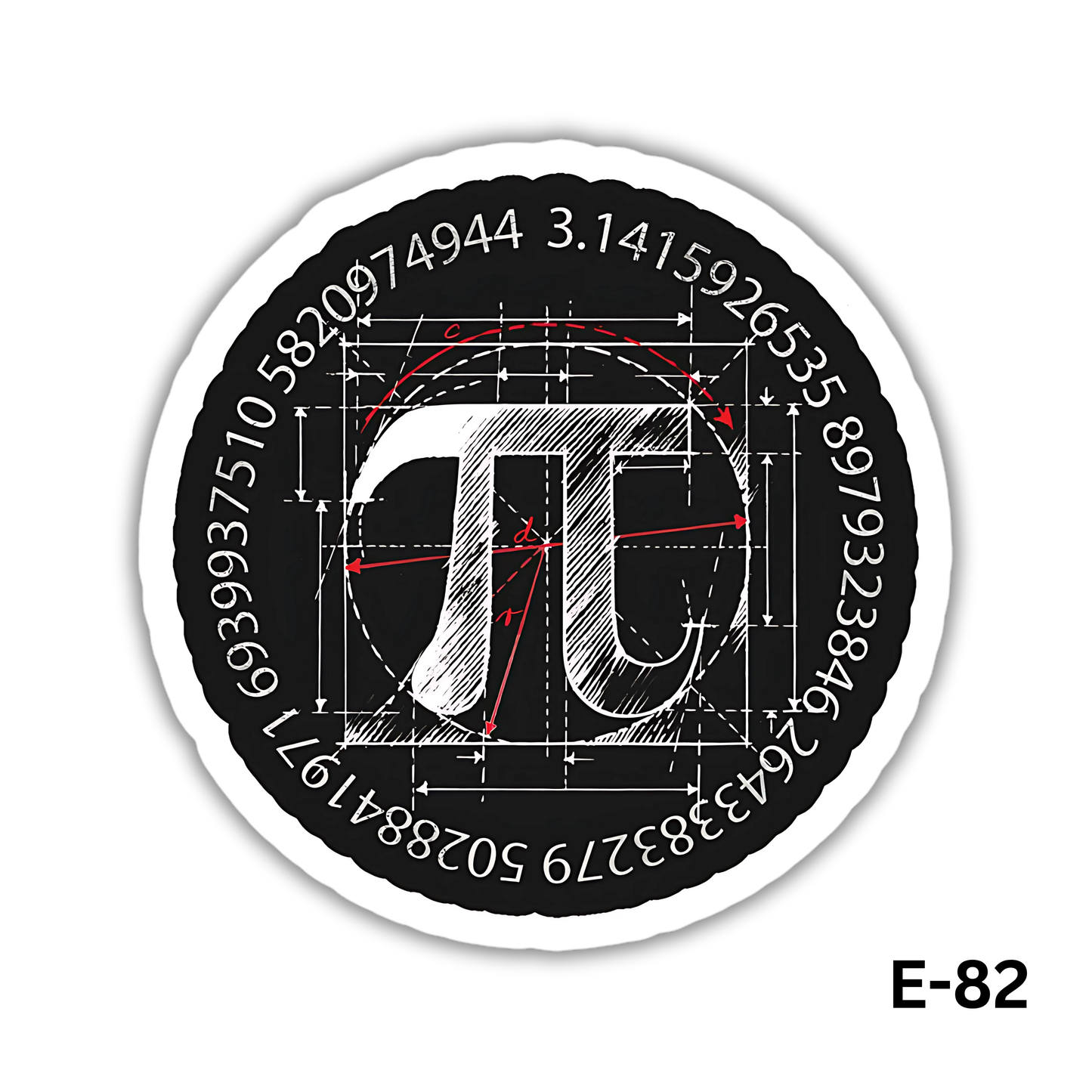Pi Symbol Line Drawing sticker(E-82)