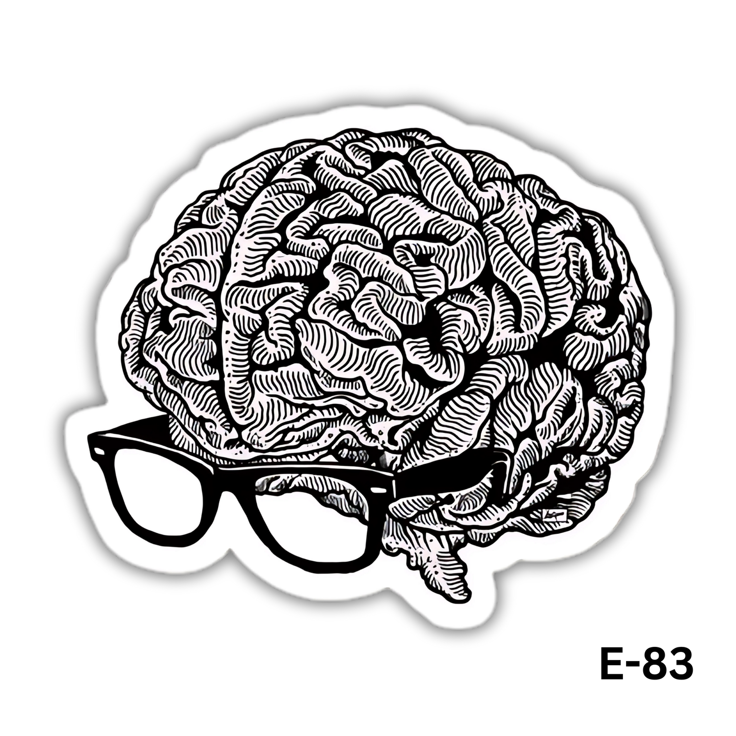 Brain with Glasses sticker(E-83)