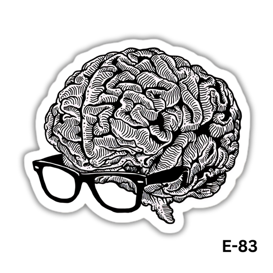 Brain with Glasses sticker(E-83)