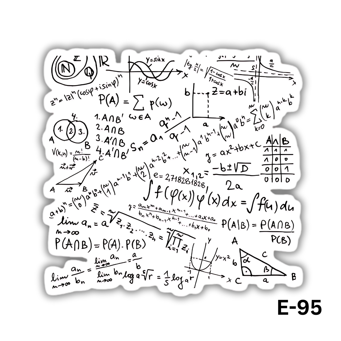 Math Equation Pattern Sticker (E-95)