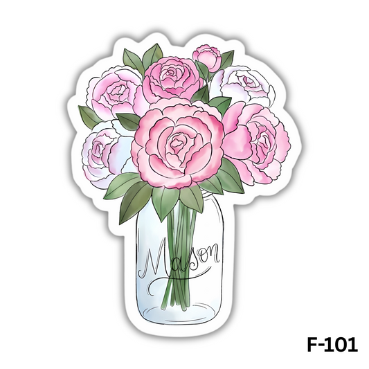 Mason Jar Peonies(F-101)