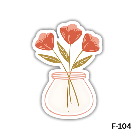 Pink flowers in a vase(F-104)