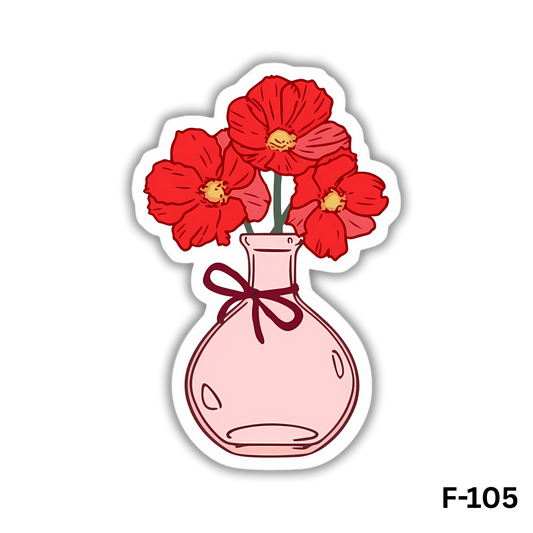 Red flowers in a vase(F-105)