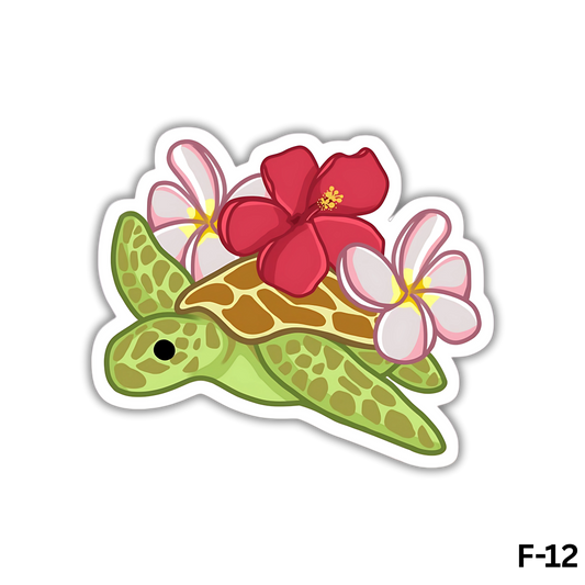 Sea Turtle with colorful flowers(F-12)