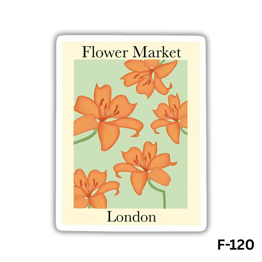 Flower Market postcard sticker(F-120)